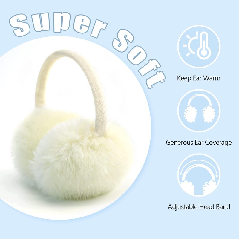 FSTEOE Winter Ear Muffs Women Warm Earmuff Girls Ear Warmers Soft Plush Outdoor Adjustable Ear Cover - Image 4